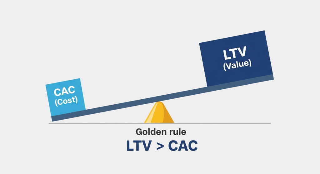 Customer Acquisition Cost (CAC) vs Lifetime Value (LTV)