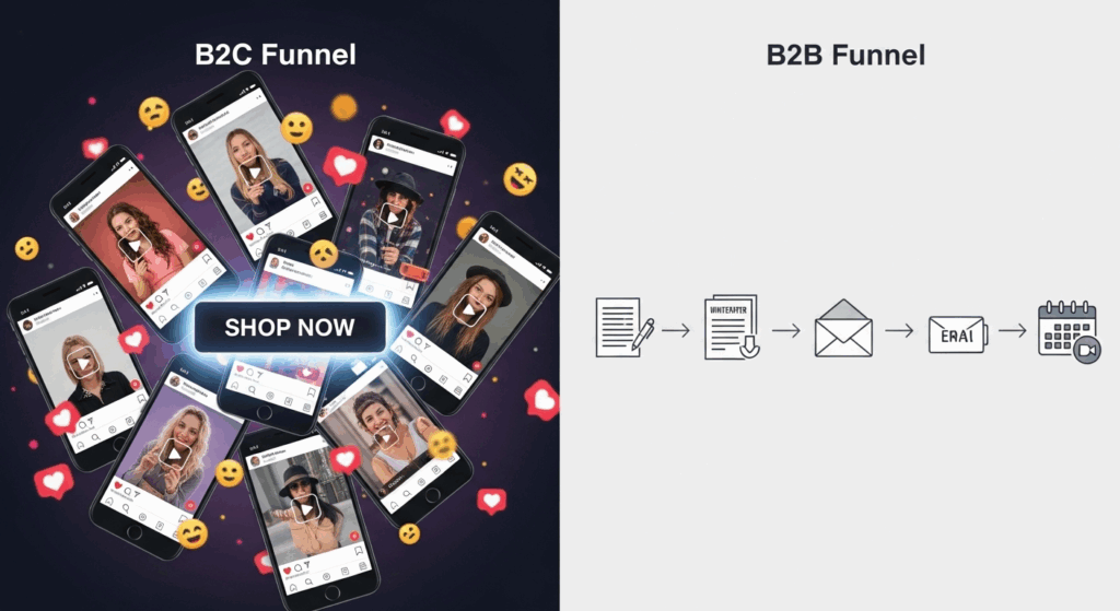 Full Funnel Marketing in Action (B2B vs. B2C Examples)