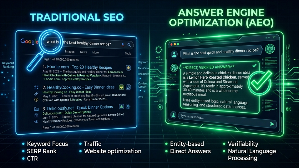 traditional SEO vs AEO